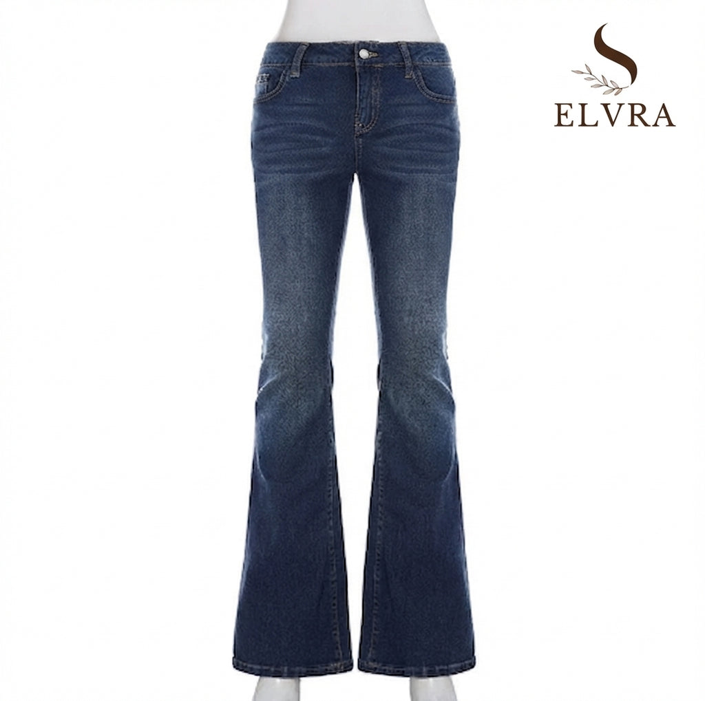 Y2k Low-Waist Slim Skinny Jeans Women's Casual Streetwear Denim Pants Vintage Aesthetic 2000s Trousers All match Outfit