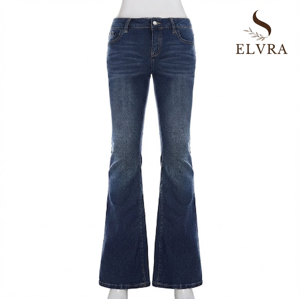 Y2k Low-Waist Slim Skinny Jeans Women's Casual Streetwear Denim Pants Vintage Aesthetic 2000s Trousers All match Outfit