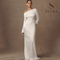 Simple Boat Neck Mermaid Wedding Dress Bride Long Sleeves Off the Shoulder with Buttons Soft Satin Customized Gowns