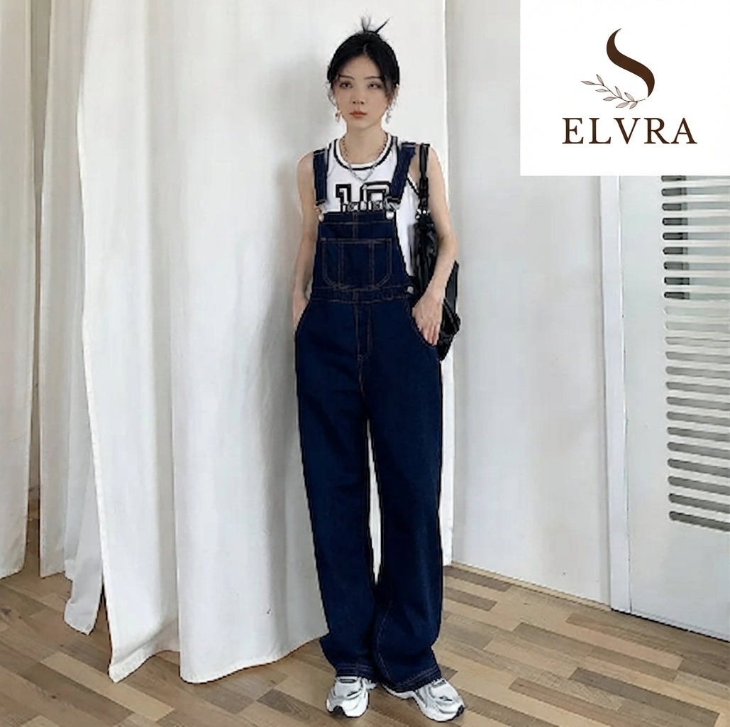 High Waist Wide Leg Denim Overalls Women's Loose Fitting Slimming Summer New Sle Gold nce Faionable Jeans