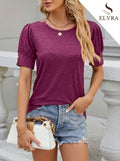 Women Large Knitted Casual T shirt Comfortable Loose Fit round Neck Short Sleeve Tees for plus Size Ladies