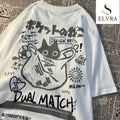 M-8XL Plus Size Summer Retro Cartoon Print Men's Short Sleeved T-shirt Casual Loose Round Neck Versatile Top