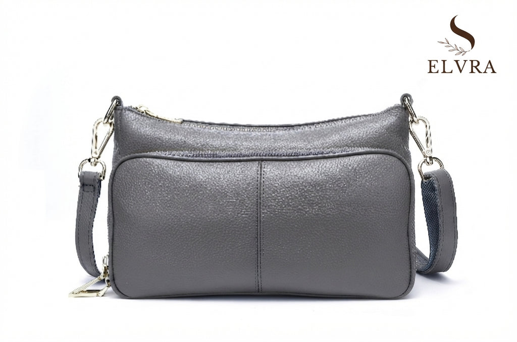 Women's Handbag 100% Genuine Leather Ladies Shoulder Crossbody Messenger Bag Fashion Hobos Black High Quality