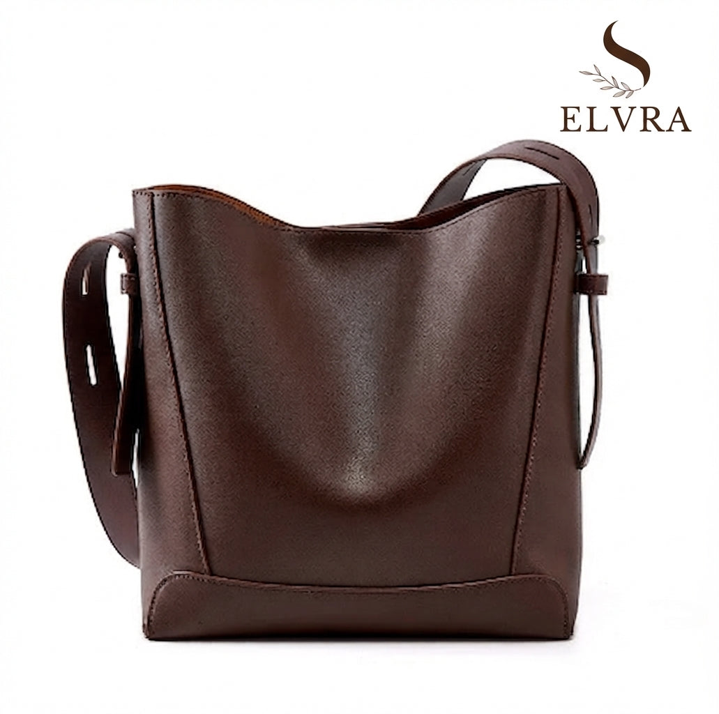 New Split Leather Casual Shopper Shoulder Bag Commuter Large Bucket Handbag Simple High Quality Women Tote Underarm Bag