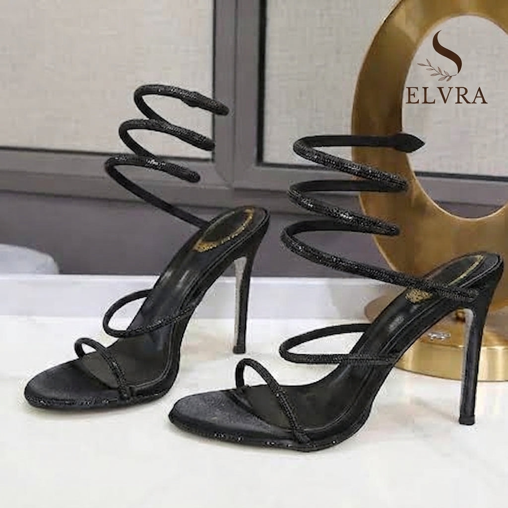 Summer Street Style CRYSTAL Ankle Strap Women Sandals Sexy Open Toe Thin High Heels Party Prom Shoes