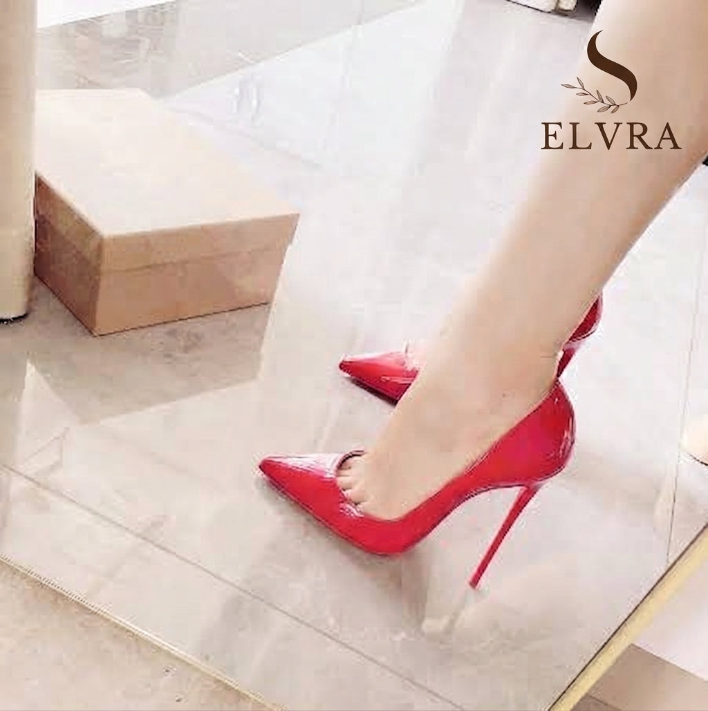 New shallow classic patent leather 12cm fashionable and versatile work high heels nude 10cm thin heel plus size 33-46