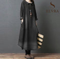Women's Denim Dr Long Sve Loose Fit irt Sle Autumn Spring Faion plus Size Clothing Meat Concealing Slimming Skirt