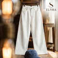 Women's Vintage High Waist Straight Leg Wide Leg Cotton Denim Jeans White Heavyweight Casual Pants For Spring Fall