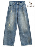 Women Jeans Loose Casual New Retro High Waisted Straight Leg Wide Leg Denim Pants Female Trousers Summer 2025