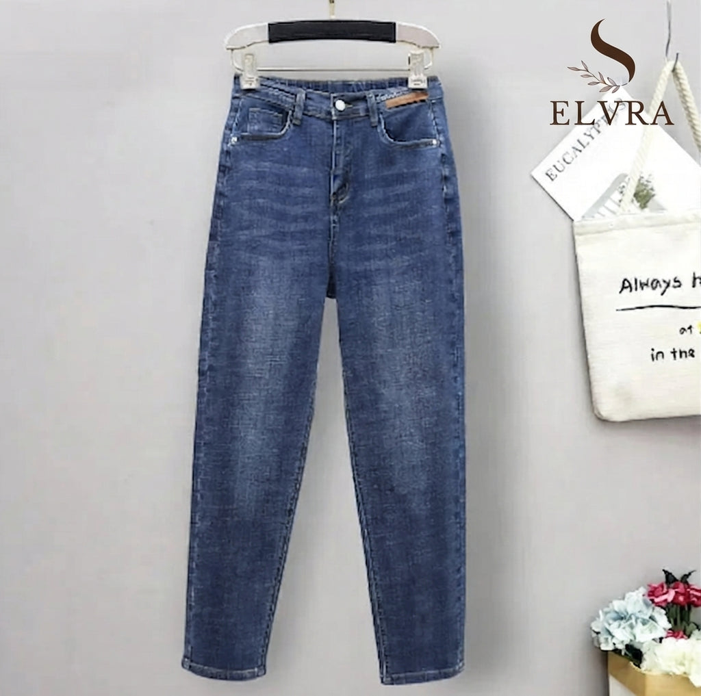 XL-6XL Spring Autumn Large Size Jeans Woman High Waist Baggy Jeans for Women Elastic Cotton Denim Harem Pants Mom Jeans