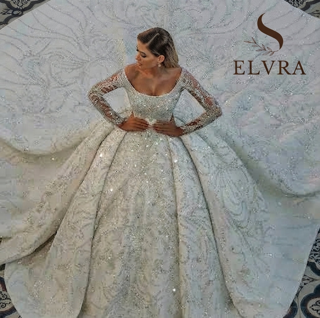 Customized Luxury Crystals Beading Wedding Dresses 2026 Arabic Dubai Glitter Sequined Ball Gown Bridal Gowns Vestidos De Novia