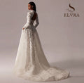 Customized Exquisite Wedding Dresses Lace High Collar Bridal Gown Long Sleeves Wedding Gown Back Out Robe de mariée 2024 Cut Out