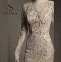 Civil Lace Wedding Dresses Appliques High Neck Mini Bride Party Gown Above Knee Customized Reception Dresses For Weddings