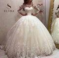 Customized vestidos para mujer Ball Gown Wedding Dresses Scoop Neck Appliques Bridal Gowns Robe De Mariee Vestido De Noiva