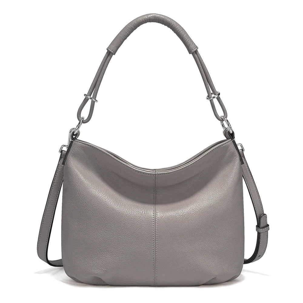 Beige New Women's Soft Cowhide Leather Shoulder Bag Crossbody Satchels Leather Hobo Bag Black Cowhide Natural Bag Brown