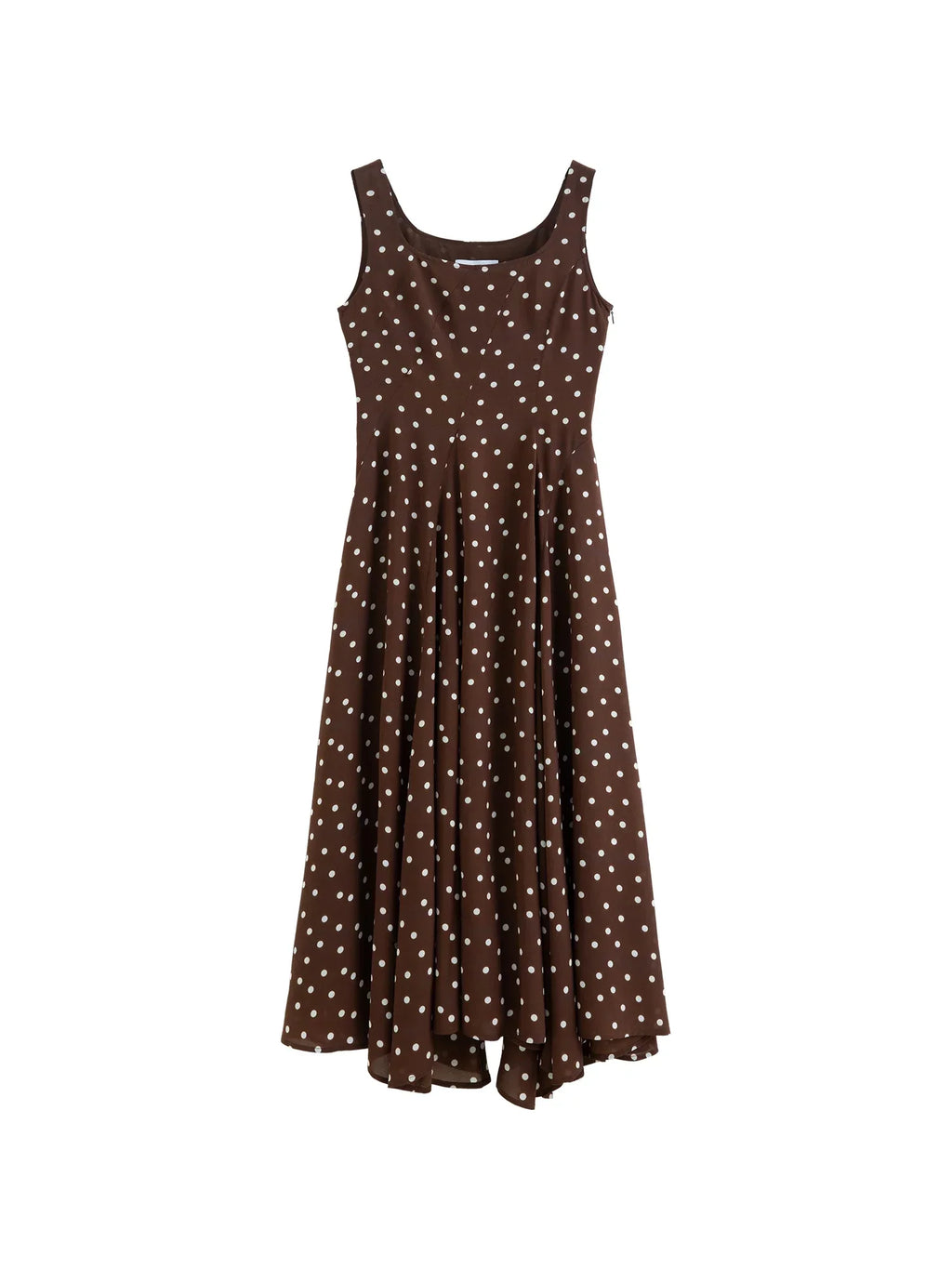 2026 Summer Women's Square Neck A-Line Midi Dress, Sleeveless Waist-Cinching Flowy Maxi for Minimalist Quiet Luxury Style