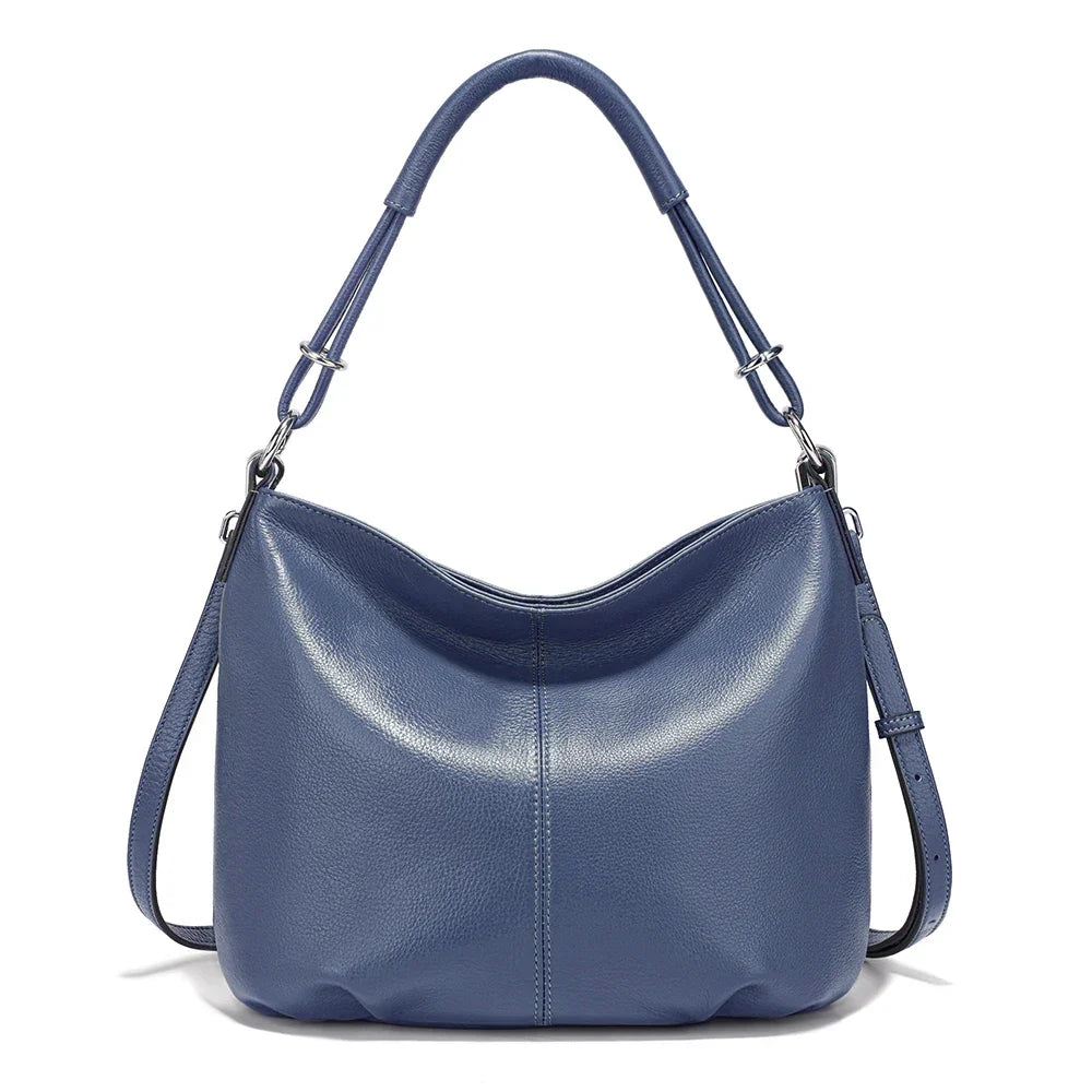Women's Soft Cowhide Leather Shoulder Bag Fashion Leather Handbag Crossbody Bag Satchels For Commute Charming Hobos
