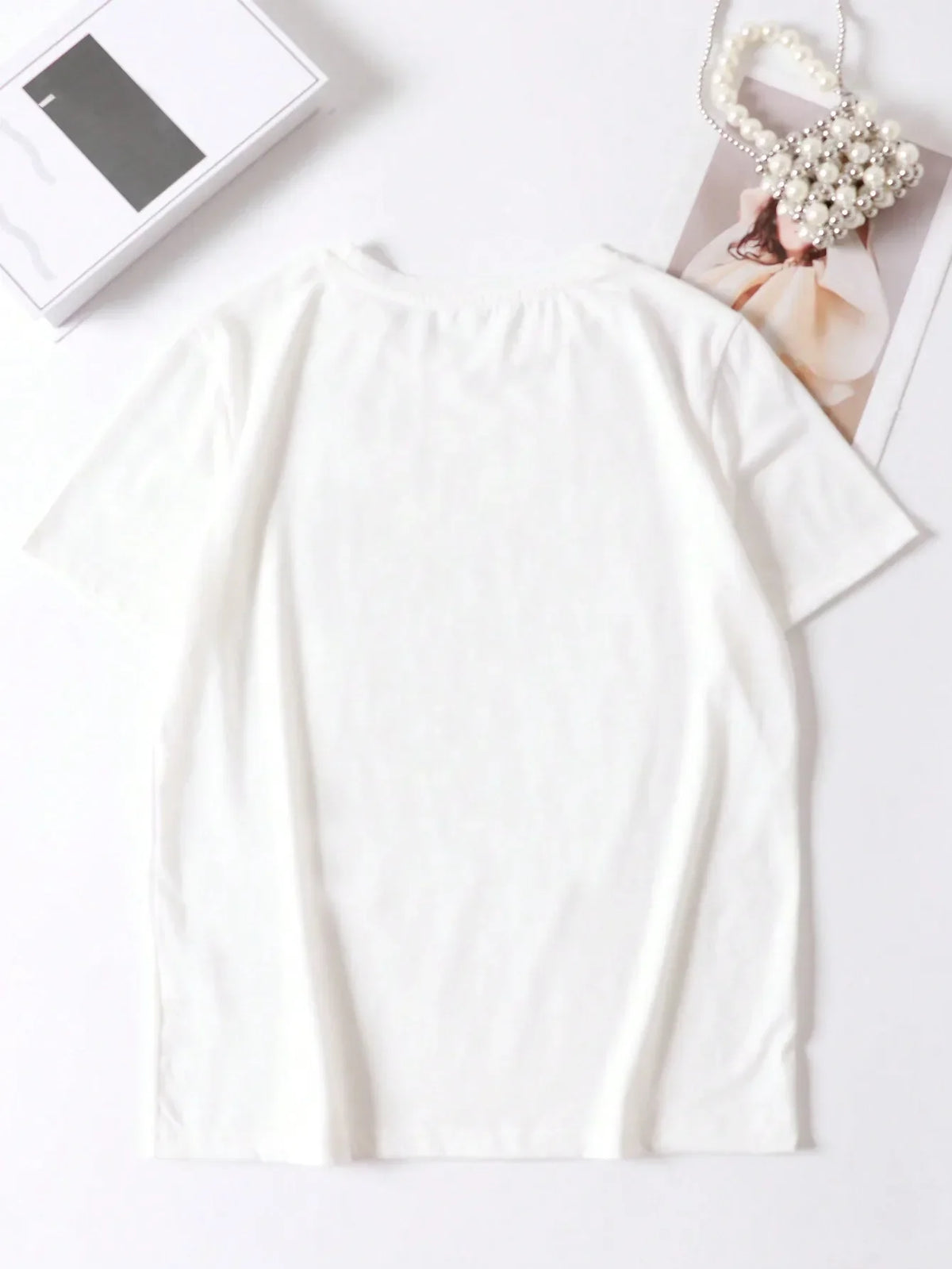 Large Size Women's Slogan Printed Round Neck Loose Short-Sleeved Casual T-Shirt, Suitable for Daily Commuting and Shopping