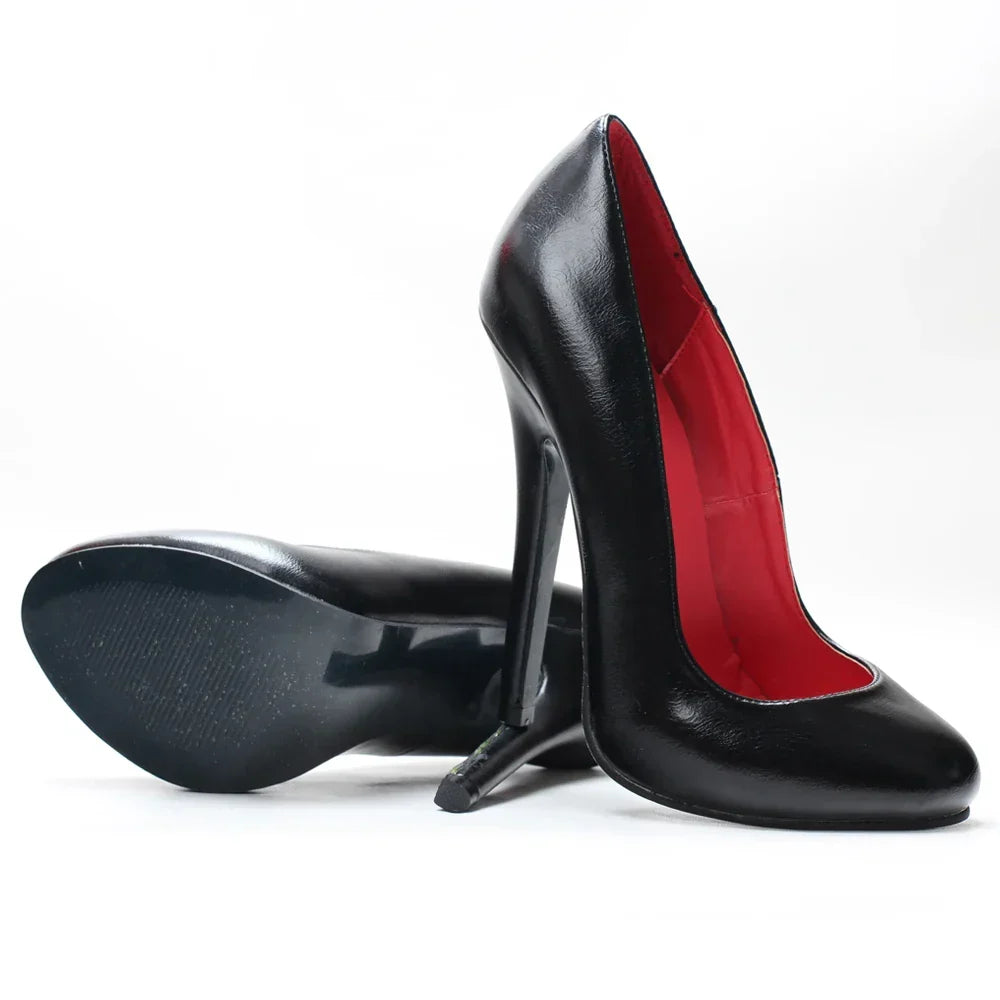 5.5Inch Stiletto Ultra High Unisex oldhollywood Vintagefashion Round Toe Pump Plus Size Shoes