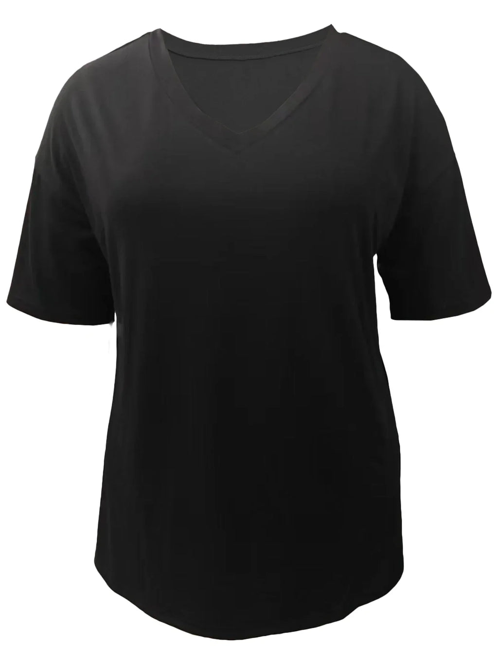 Women's Loose V-Neck Top Spring/Summer New Color Half Sleeve European American Style Clothing Amazon Foreign Trade