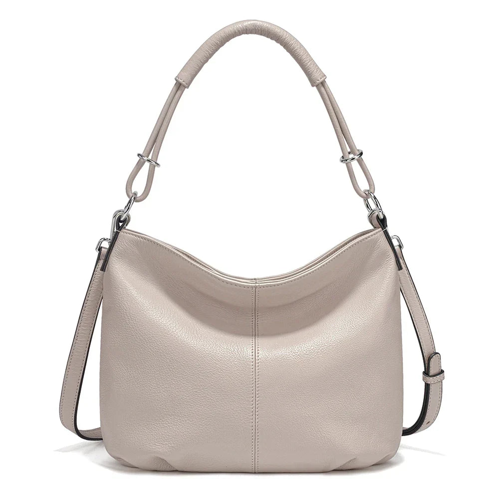 Women's Soft Cowhide Leather Shoulder Bag Fashion Leather Handbag Crossbody Bag Satchels For Commute Charming Hobos