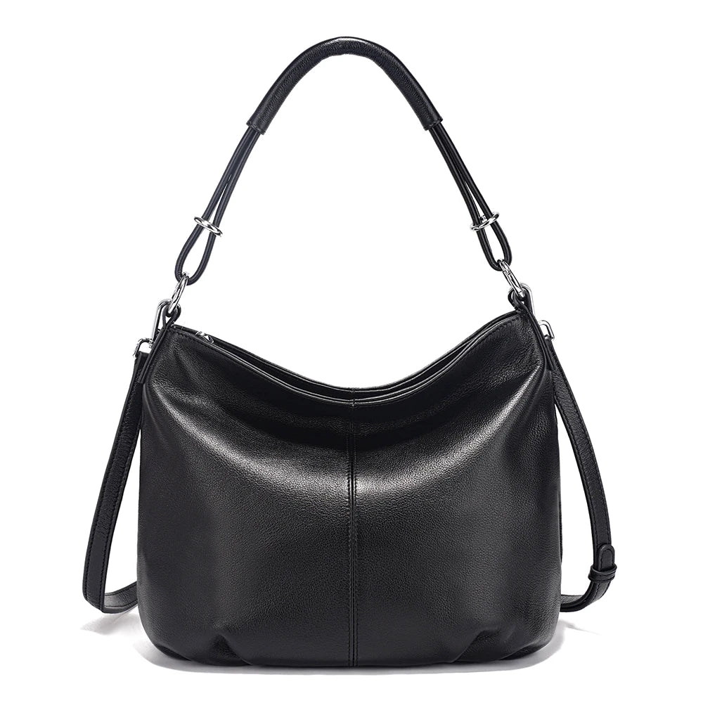 Beige New Women's Soft Cowhide Leather Shoulder Bag Crossbody Satchels Leather Hobo Bag Black Cowhide Natural Bag Brown