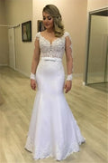 2026 Sheer Long Sleeves Mermaid Wedding Dresses See Through Back Custom Made Appliques Bridal Gowns Modest Vestidos De Novia