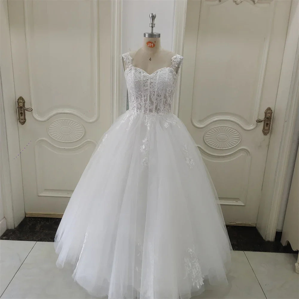 Customized ZJ9361 Exquisite Off Shoulder Wedding Dresses Sweetheart Applique Bride Gowns A-Line Custom Made