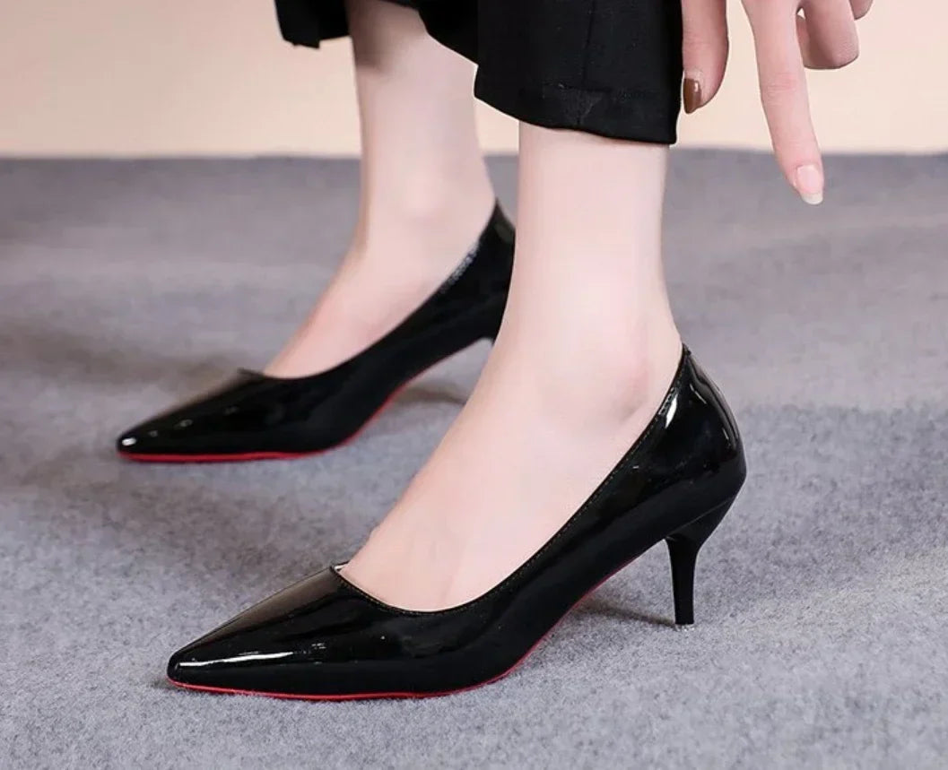 Sexy Red Bottom Women High Heels Classic Ladies Pumps Autumn Leather Dress Heel Shoes for Women Banquet Wedding High Heels